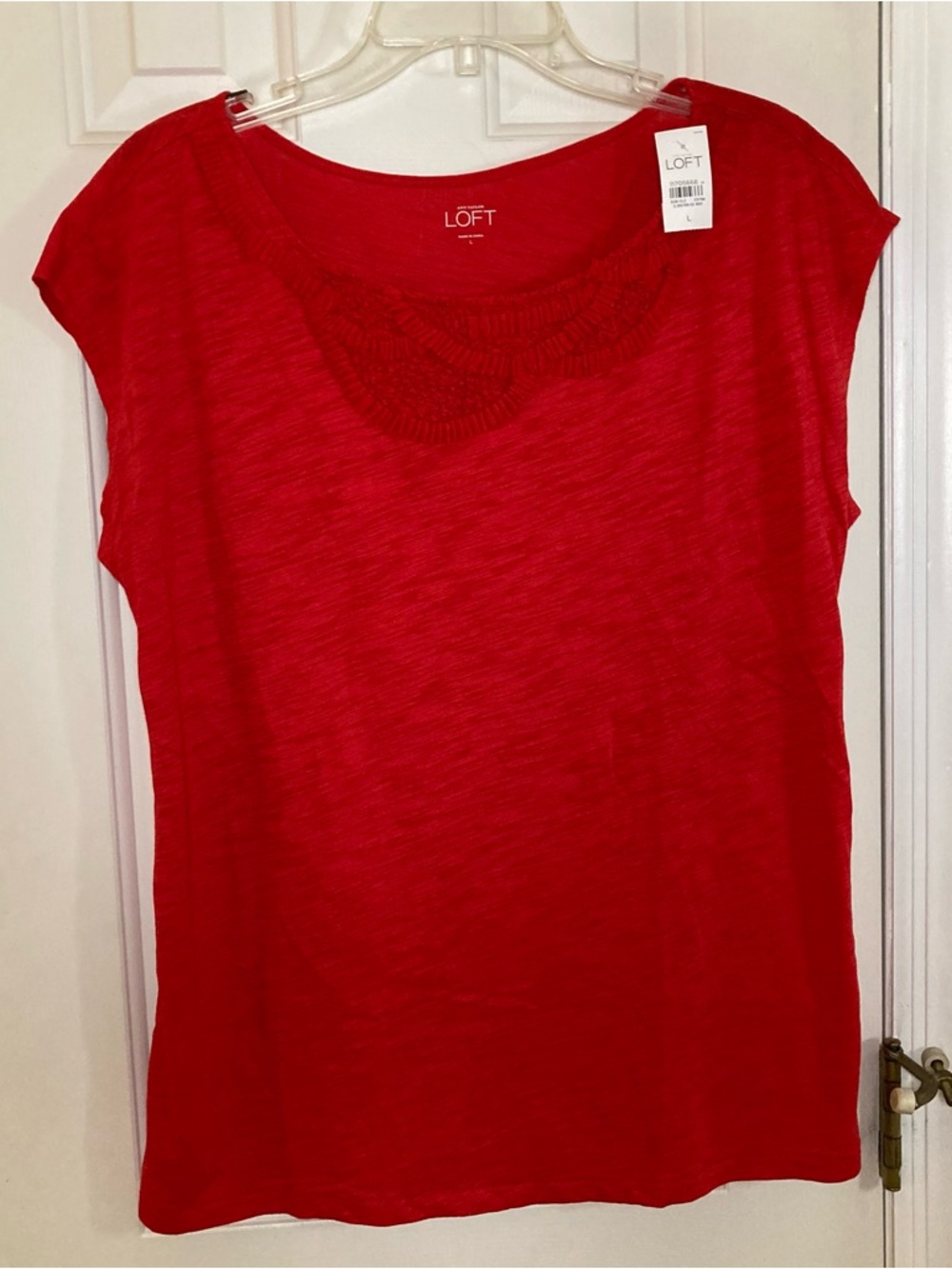 LOFT Red slub tee size large